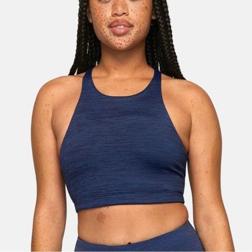 Outdoor Voices Move Free Crop Top Baltic blue sports bra size small